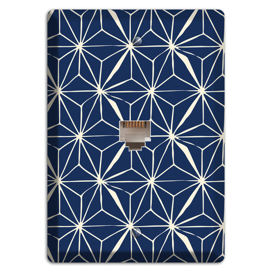 Navy Geometric Tile Phone Wallplate