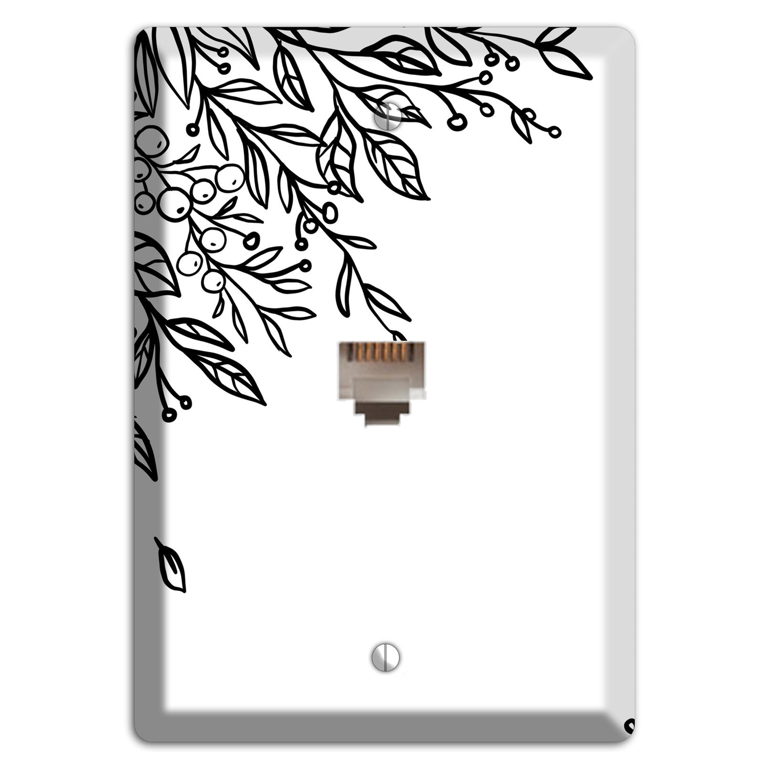 Hand-Drawn Floral 4 Phone Wallplate