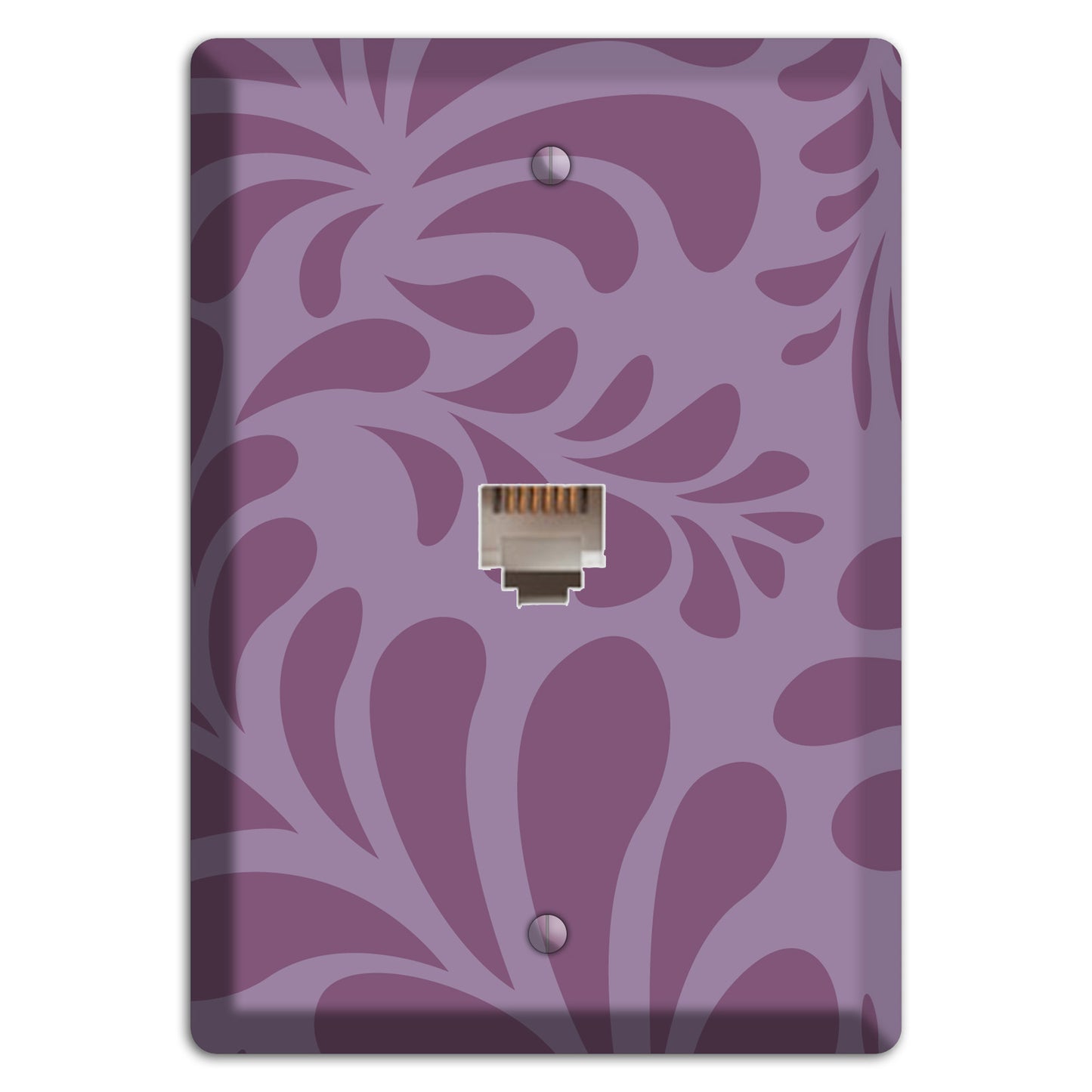 Purple Herati Phone Wallplate