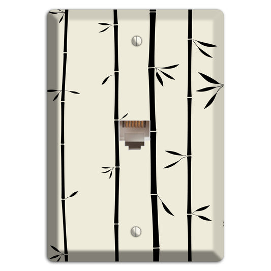 Beige Bamboo Phone Wallplate