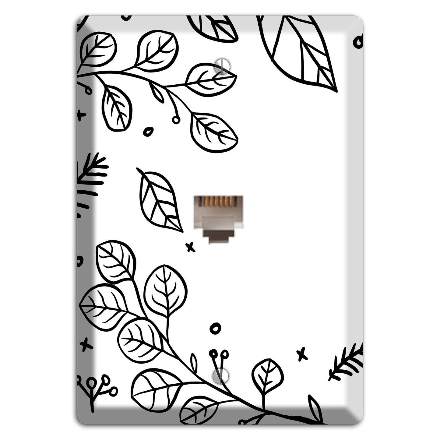 Hand-Drawn Floral 26 Phone Wallplate