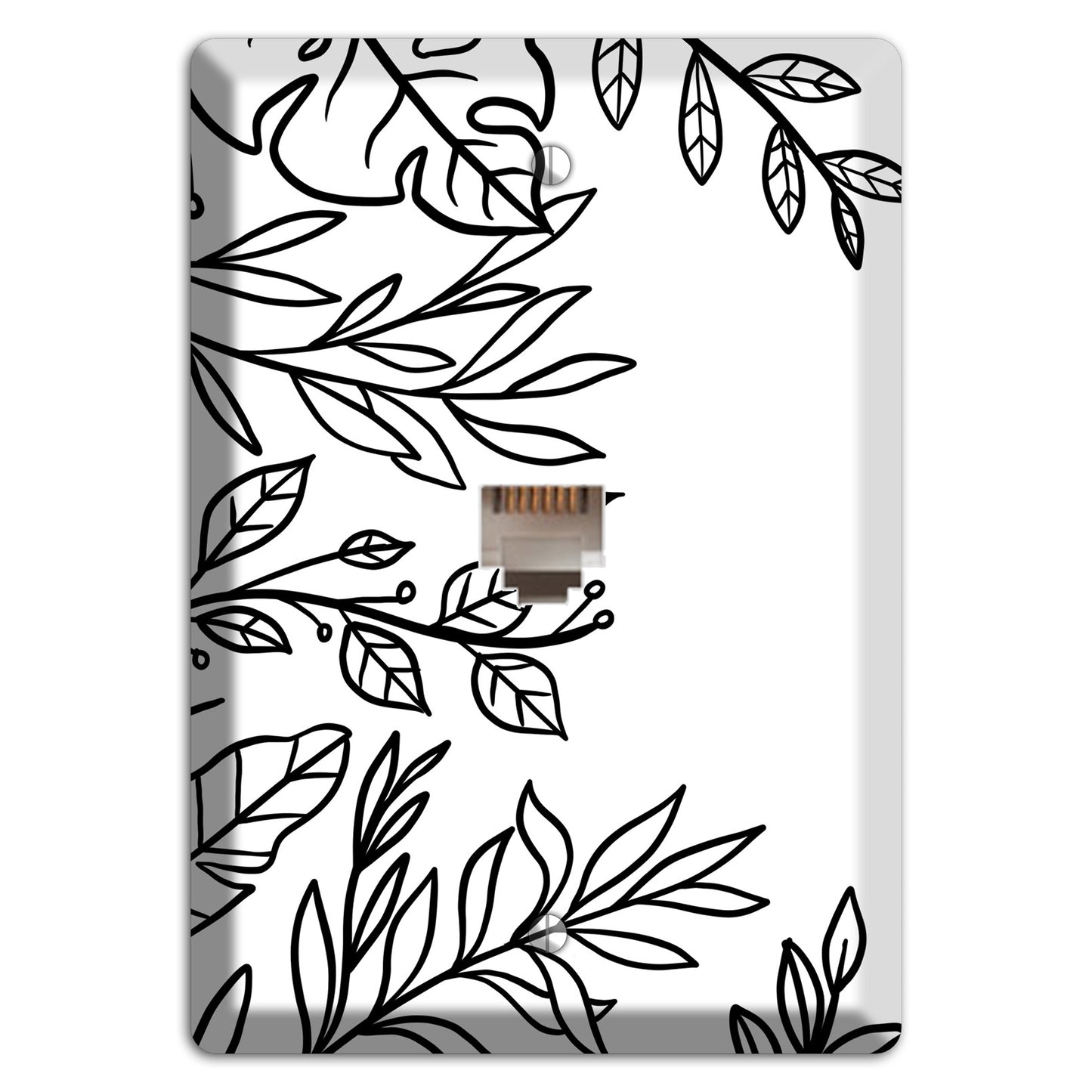 Hand-Drawn Leaves 6 Phone Wallplate