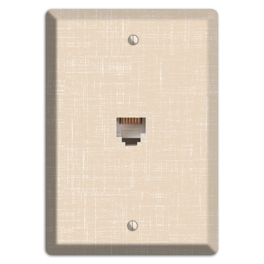 Double Spanish White Neutral Texture Phone Wallplate