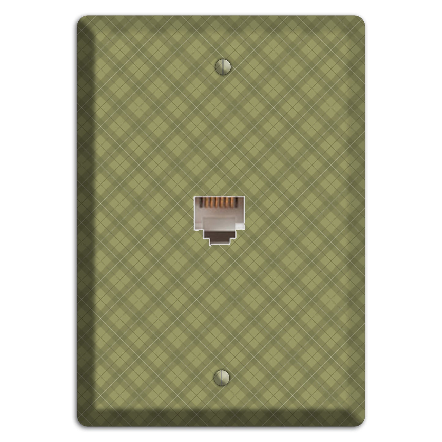 Green Plaid Phone Wallplate