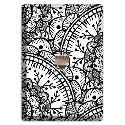 Mandala Black and White Style Q Cover Plates Phone Wallplate