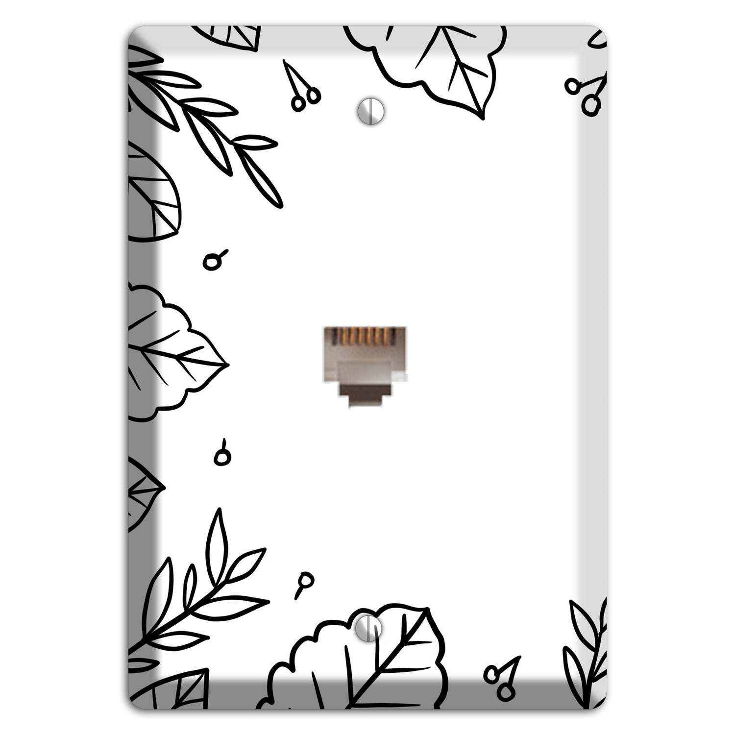 Hand-Drawn Floral 34 Phone Wallplate