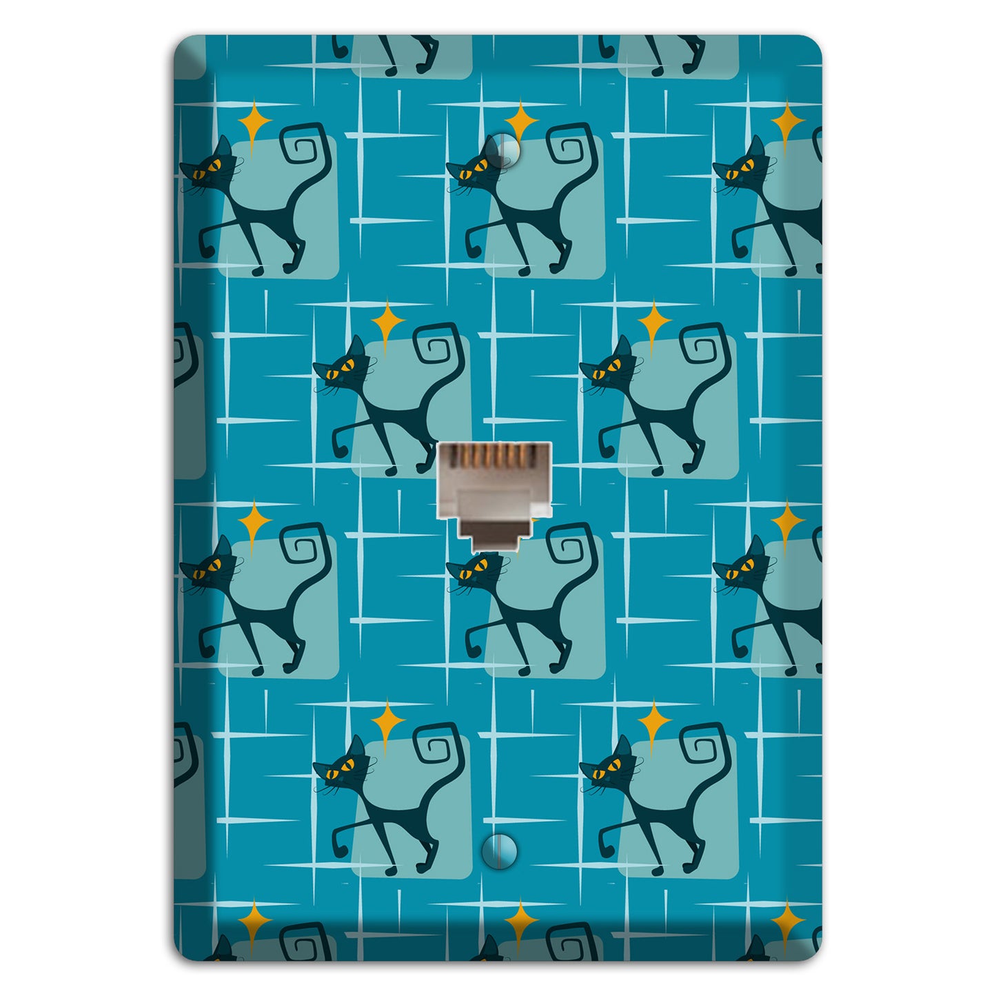 Teal Kitties Phone Wallplate