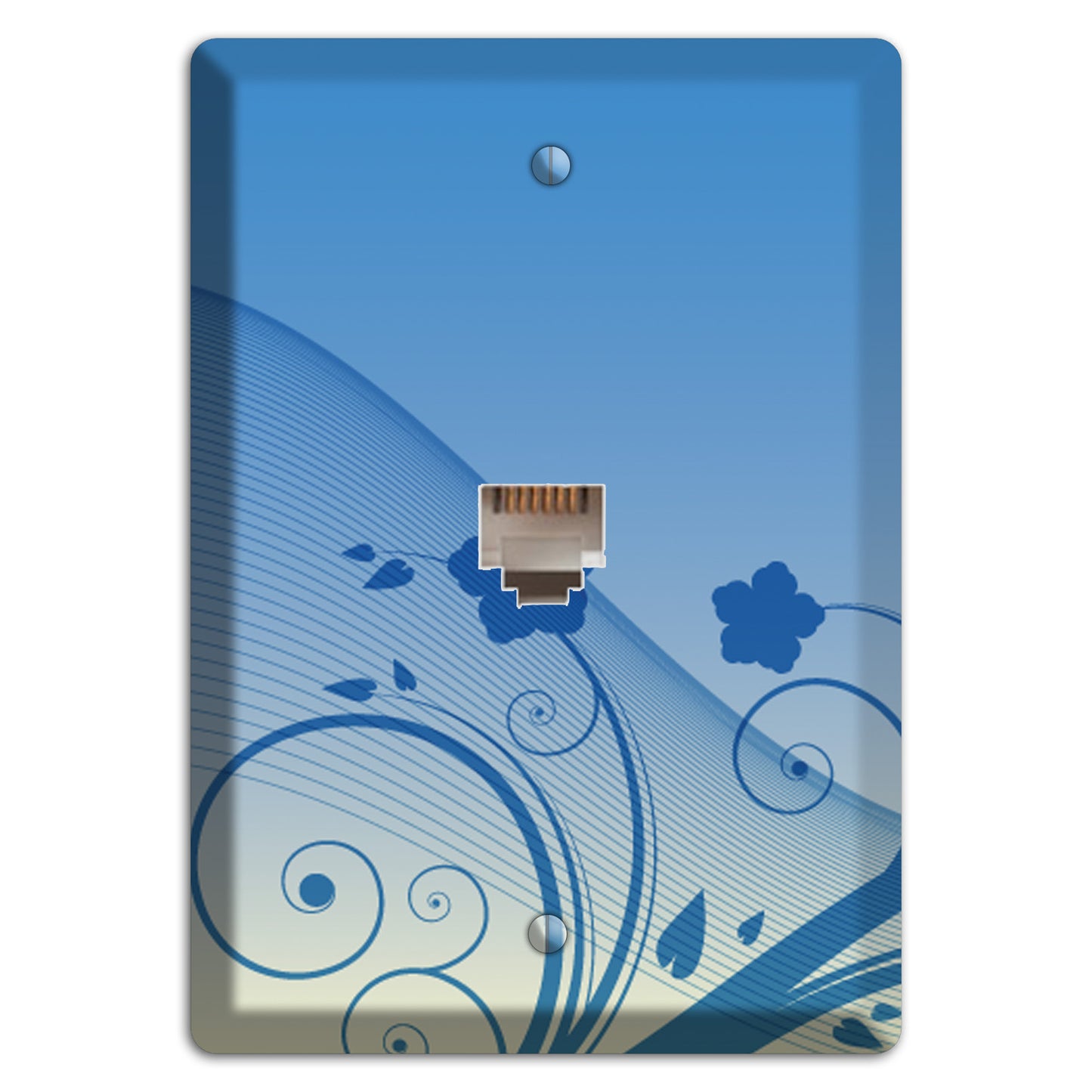 Blue Swirls Phone Wallplate