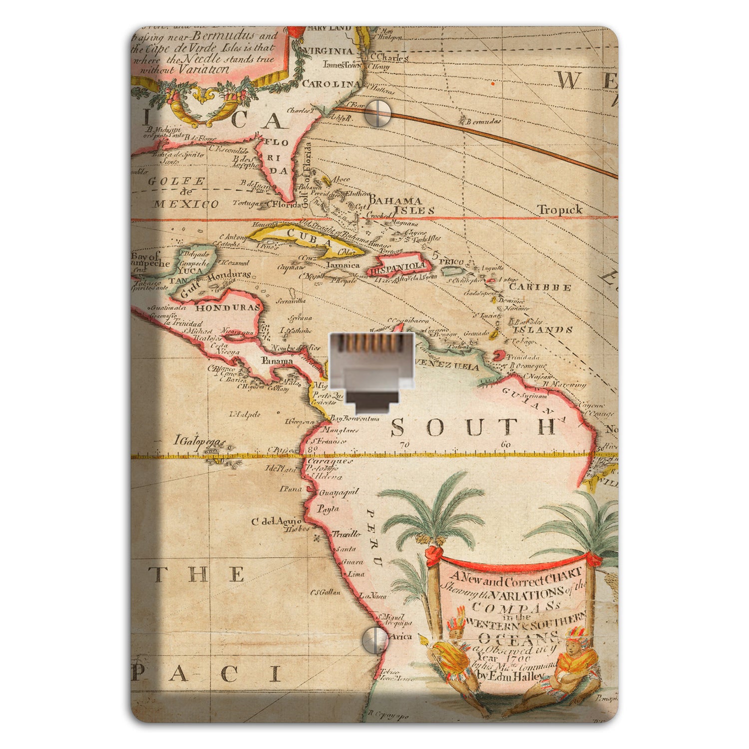 Map of Latin America Phone Wallplate