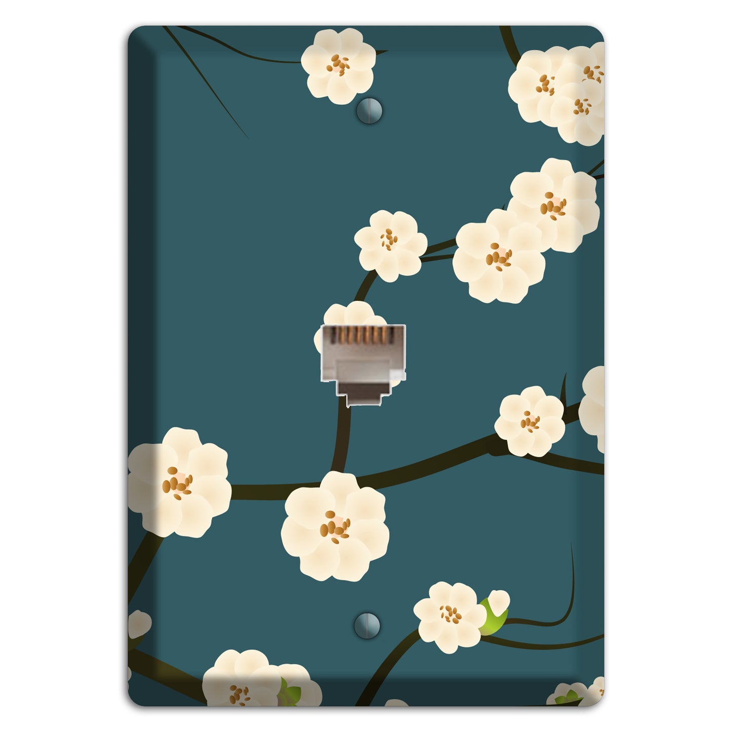 Blue Cherry Blossoms Phone Wallplate