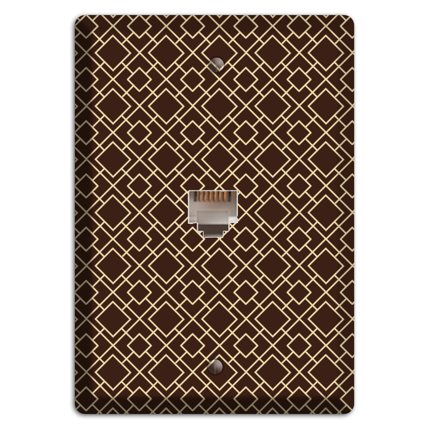 Asian Square Pattern Phone Wallplate