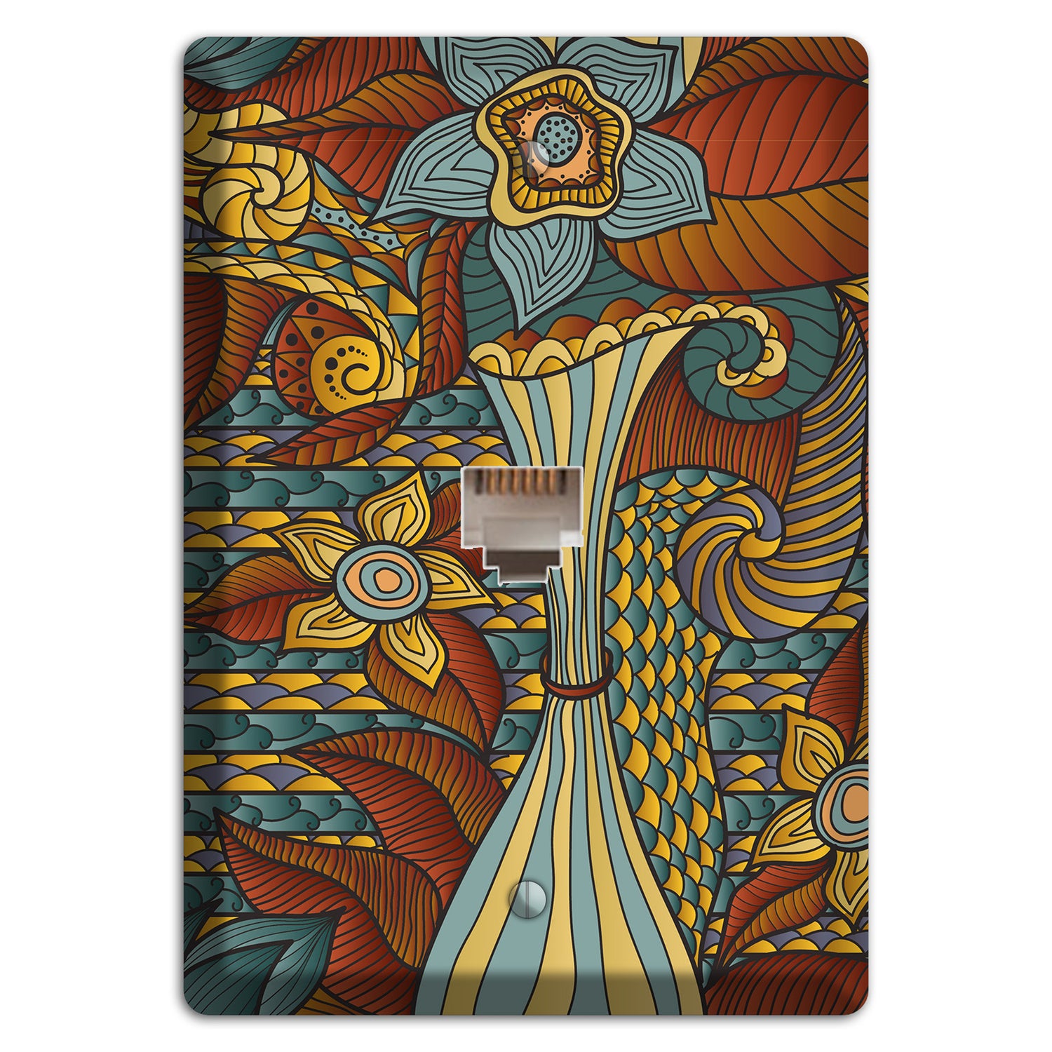 Retro Flourish 4 Phone Wallplate