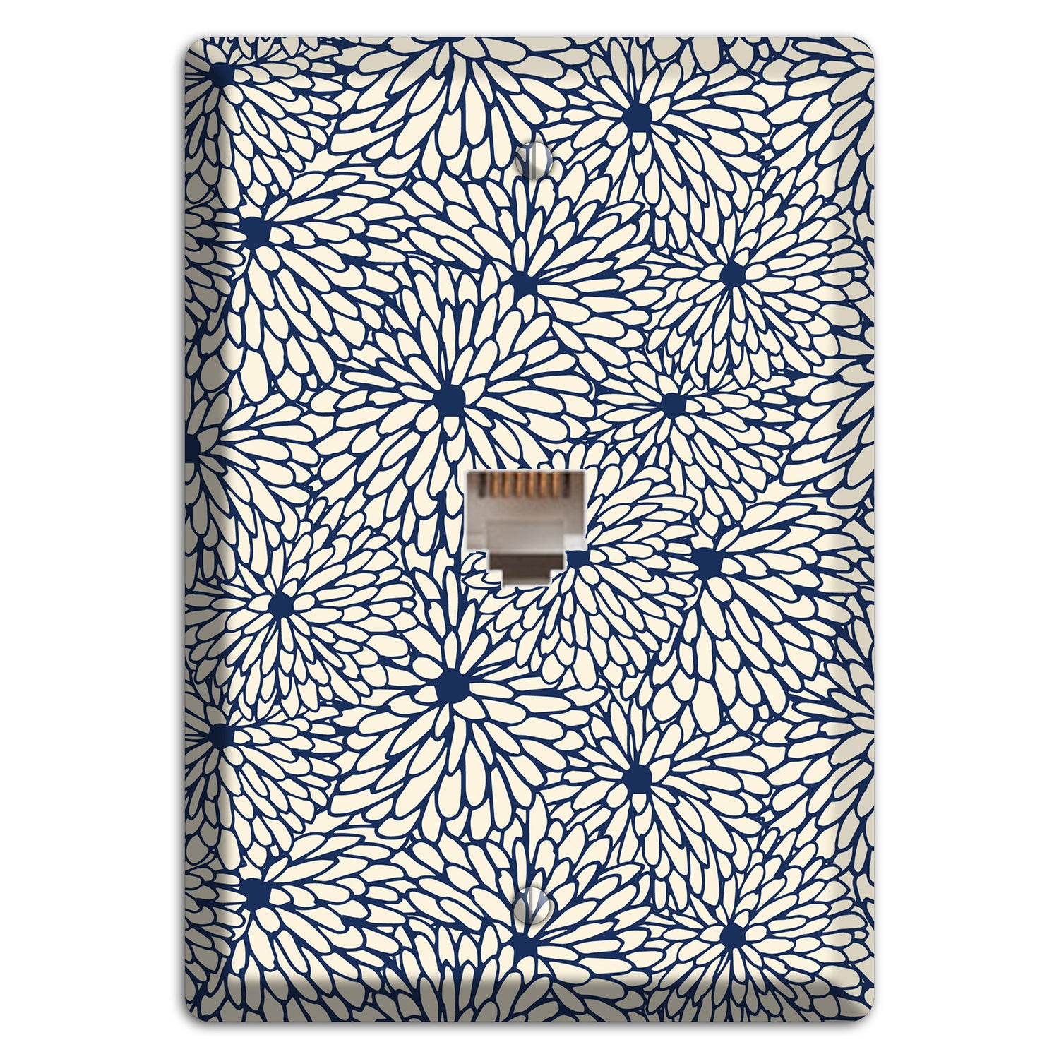 Beige Floral Burst Phone Wallplate