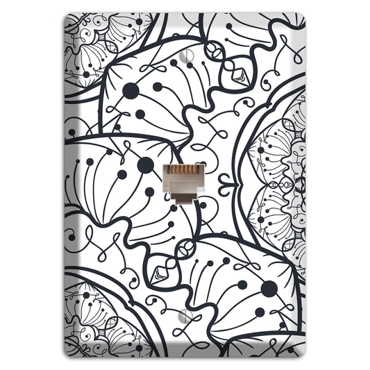 Mandala Black and White Style M Cover Plates Phone Wallplate