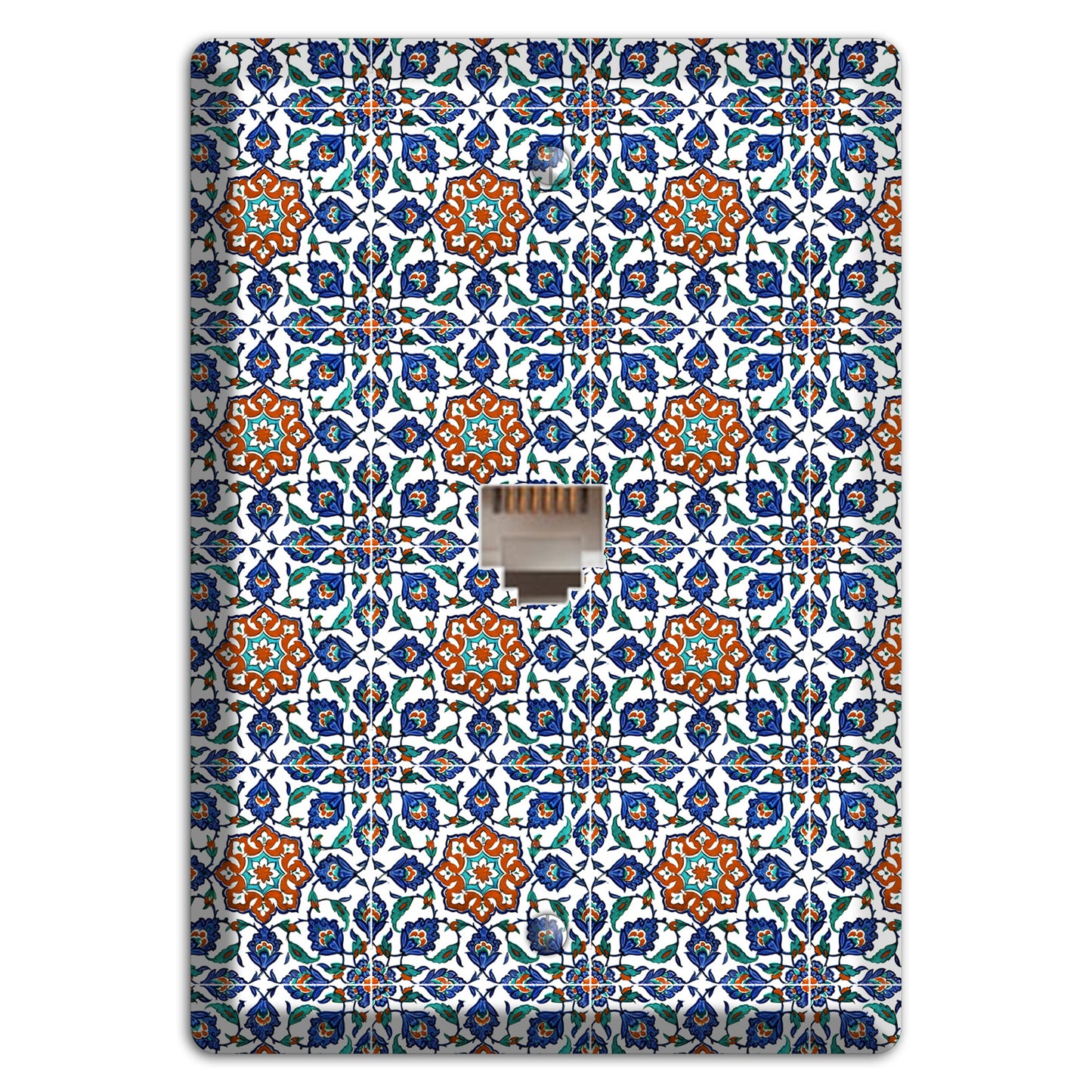 Ornate Floral Tile Phone Wallplate