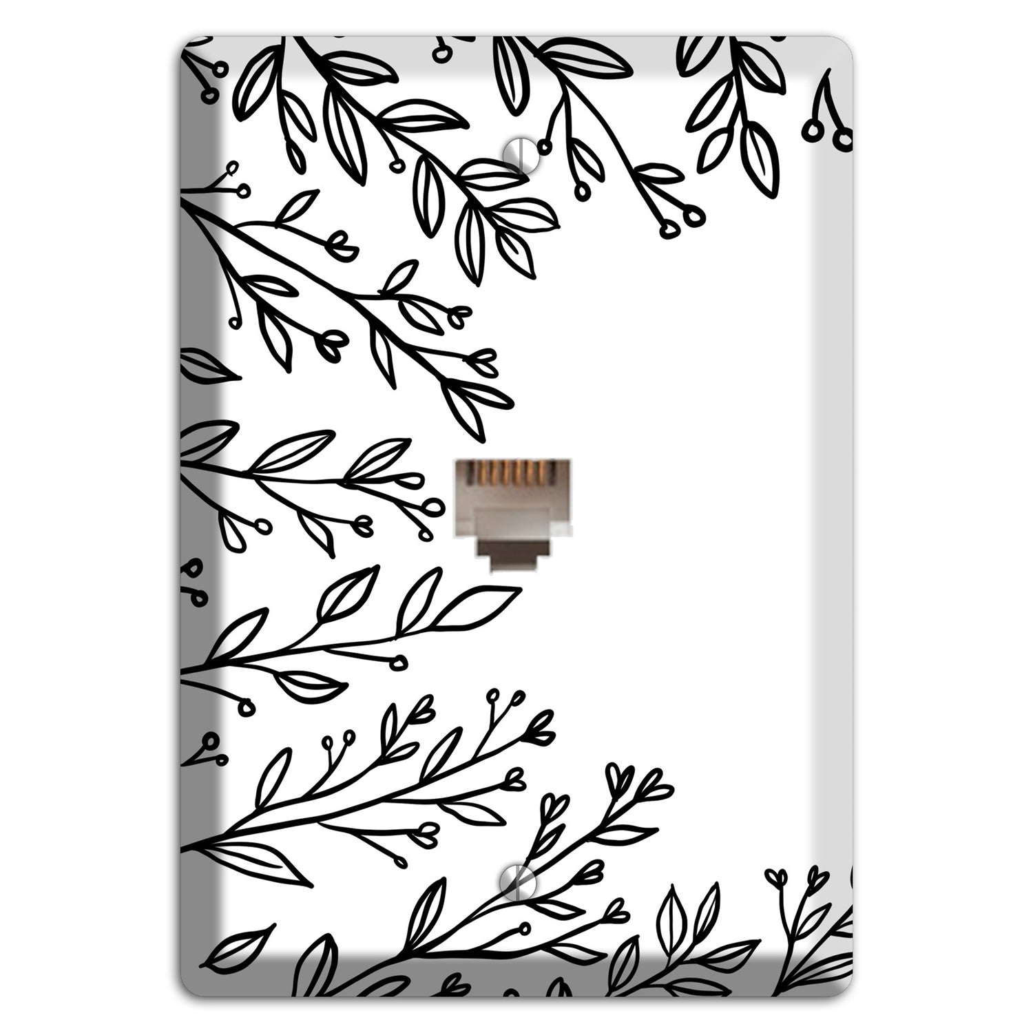 Hand-Drawn Floral 27 Phone Wallplate