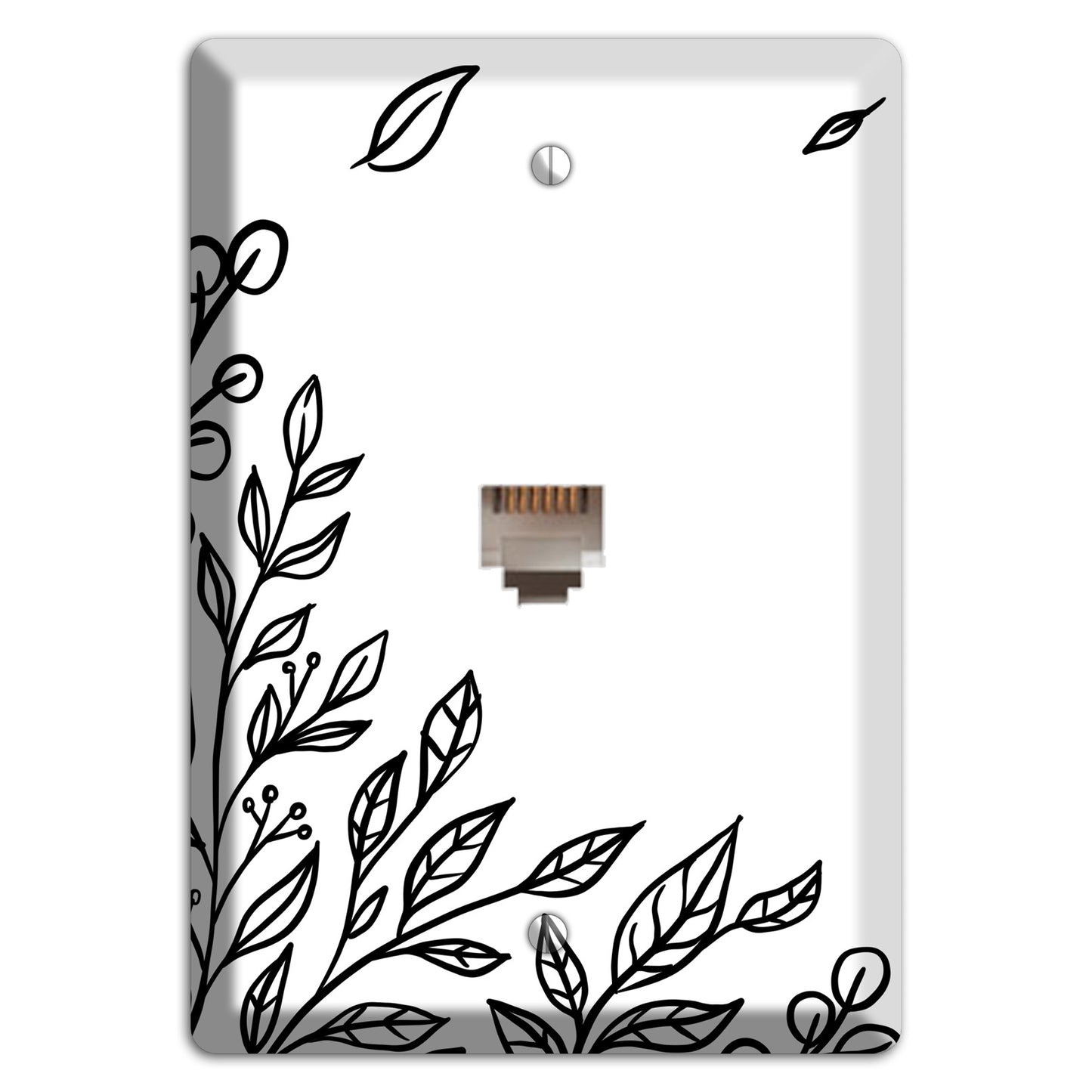 Hand-Drawn Floral 21 Phone Wallplate