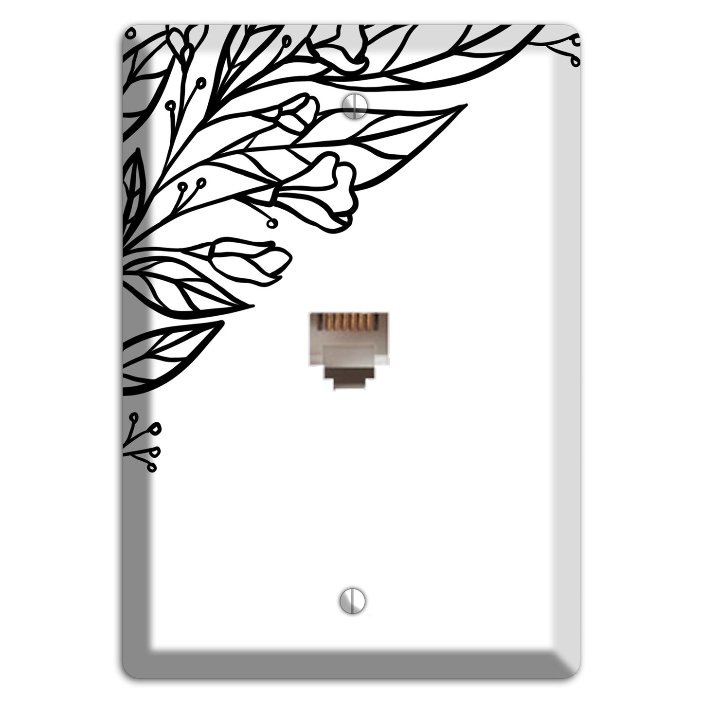 Hand-Drawn Floral 22 Phone Wallplate