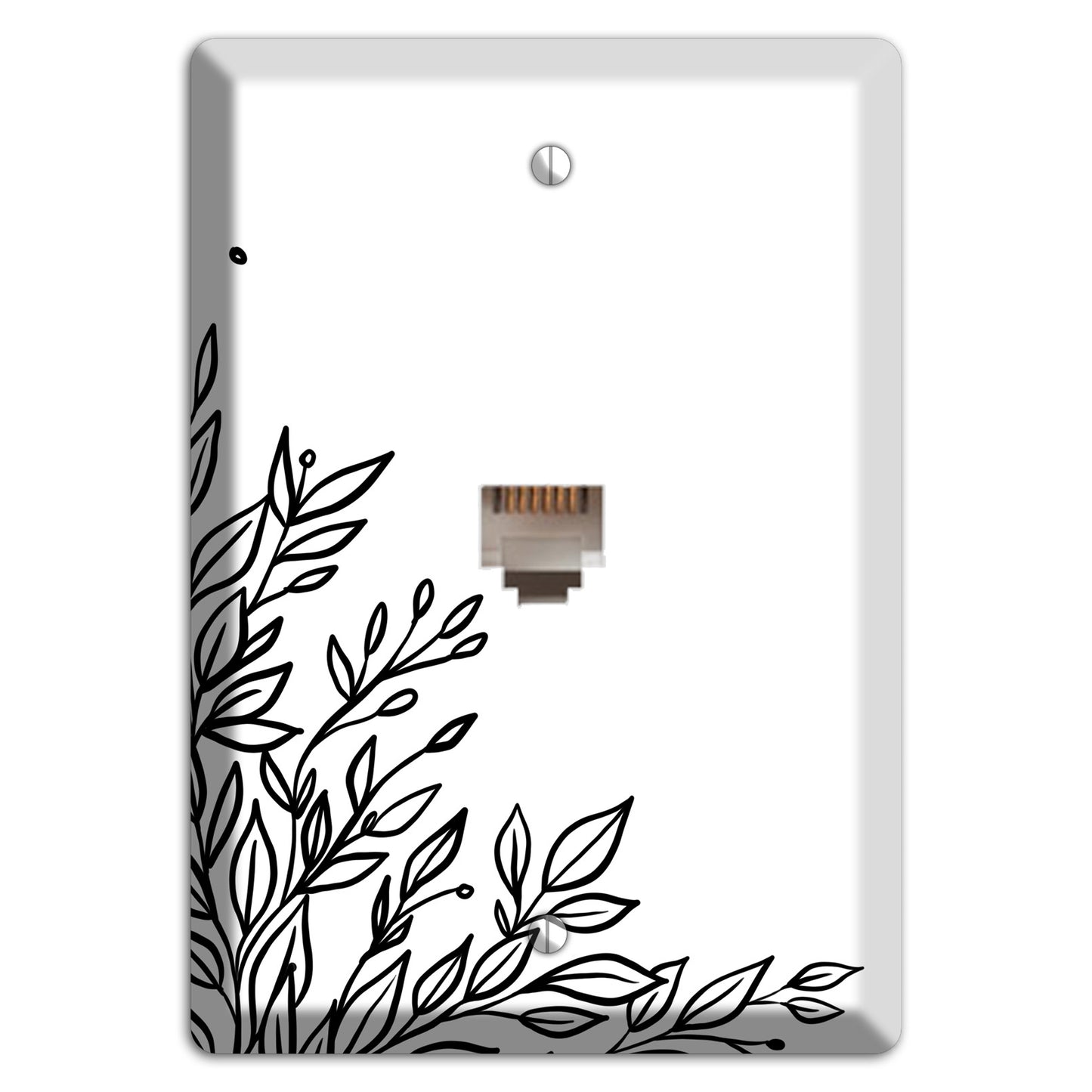 Hand-Drawn Floral 17 Phone Wallplate