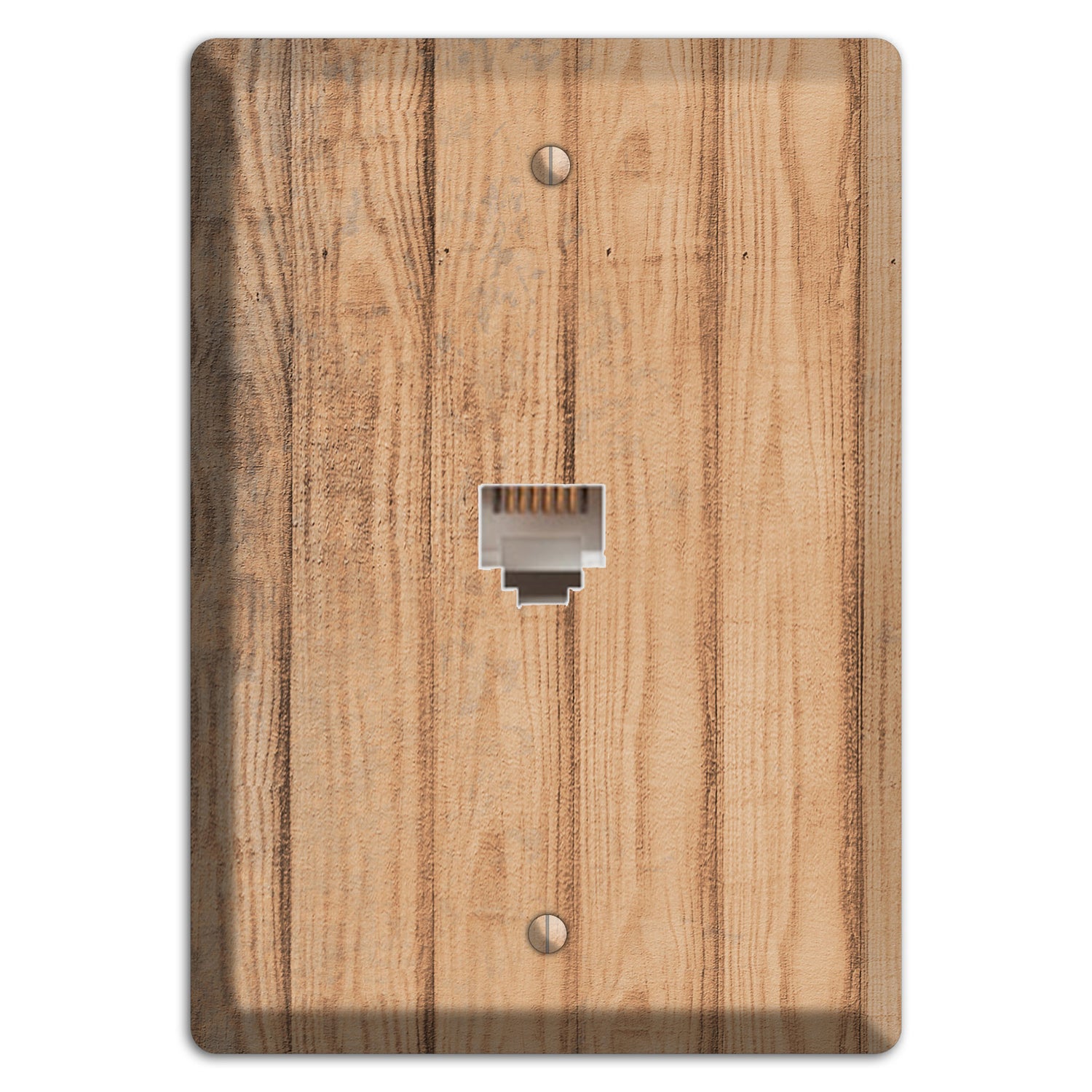 Tan Weathered Wood Phone Wallplate