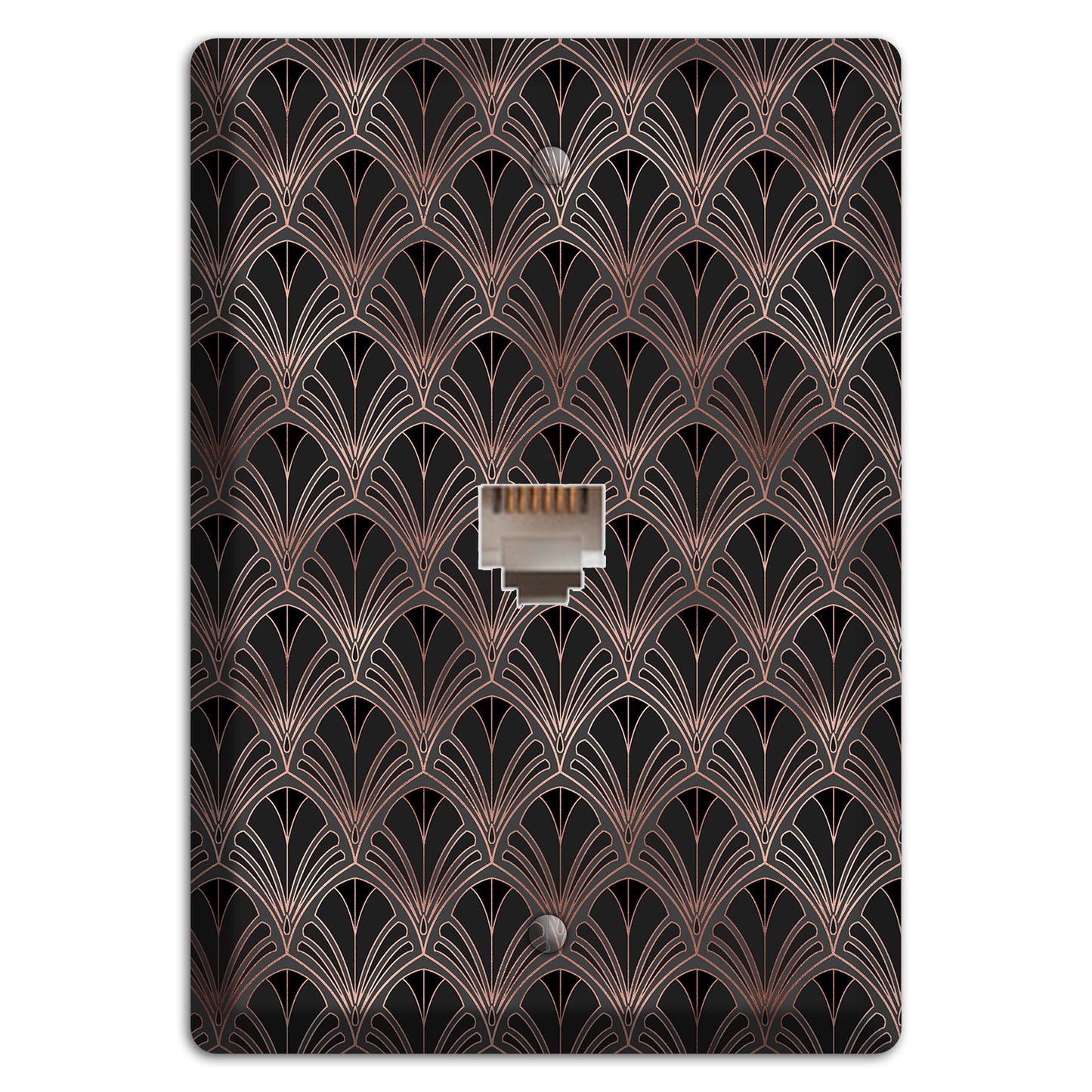 Black and Rose Deco Phone Wallplate