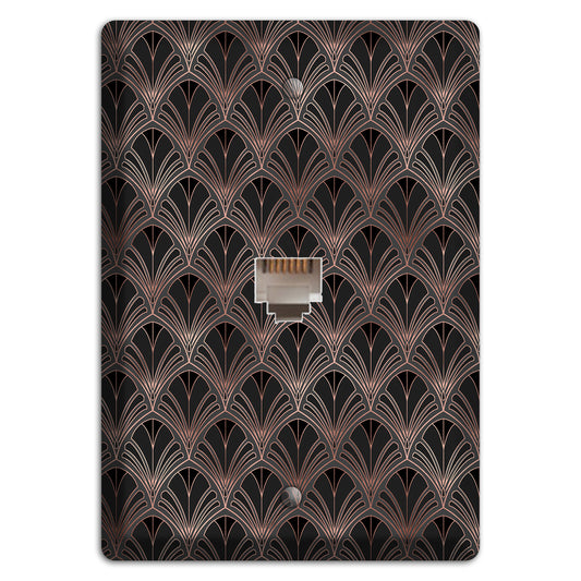 Black and Rose Deco Phone Wallplate