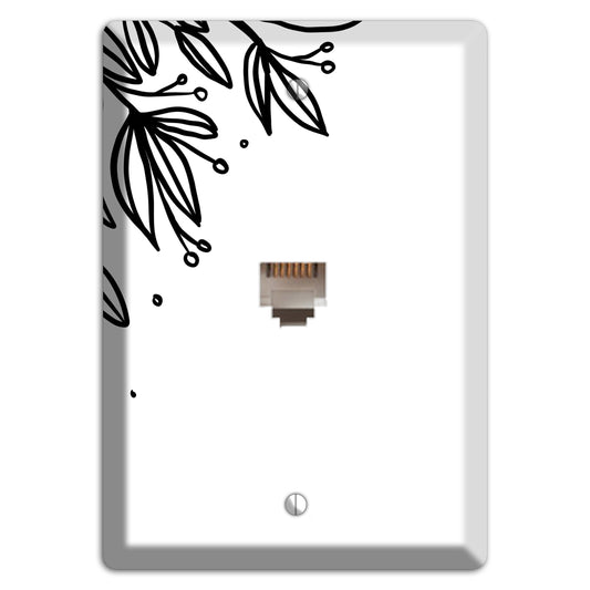 Hand-Drawn Floral 9 Phone Wallplate