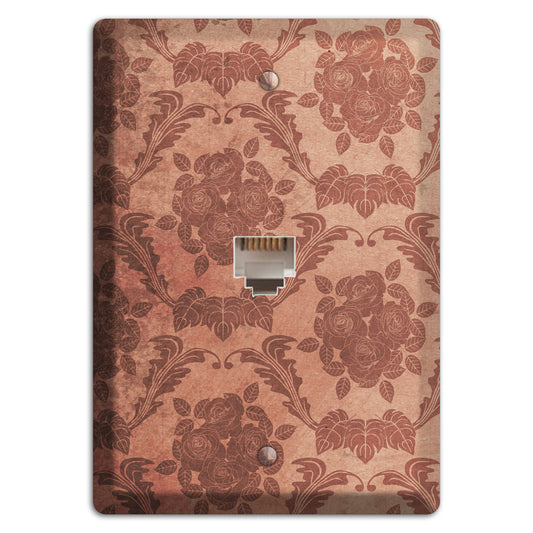 Old Rose Vintage Rose Damask Phone Wallplate