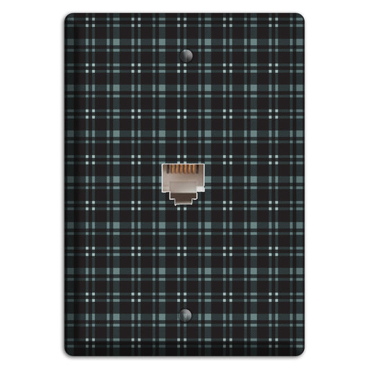 Black Plaid Phone Wallplate