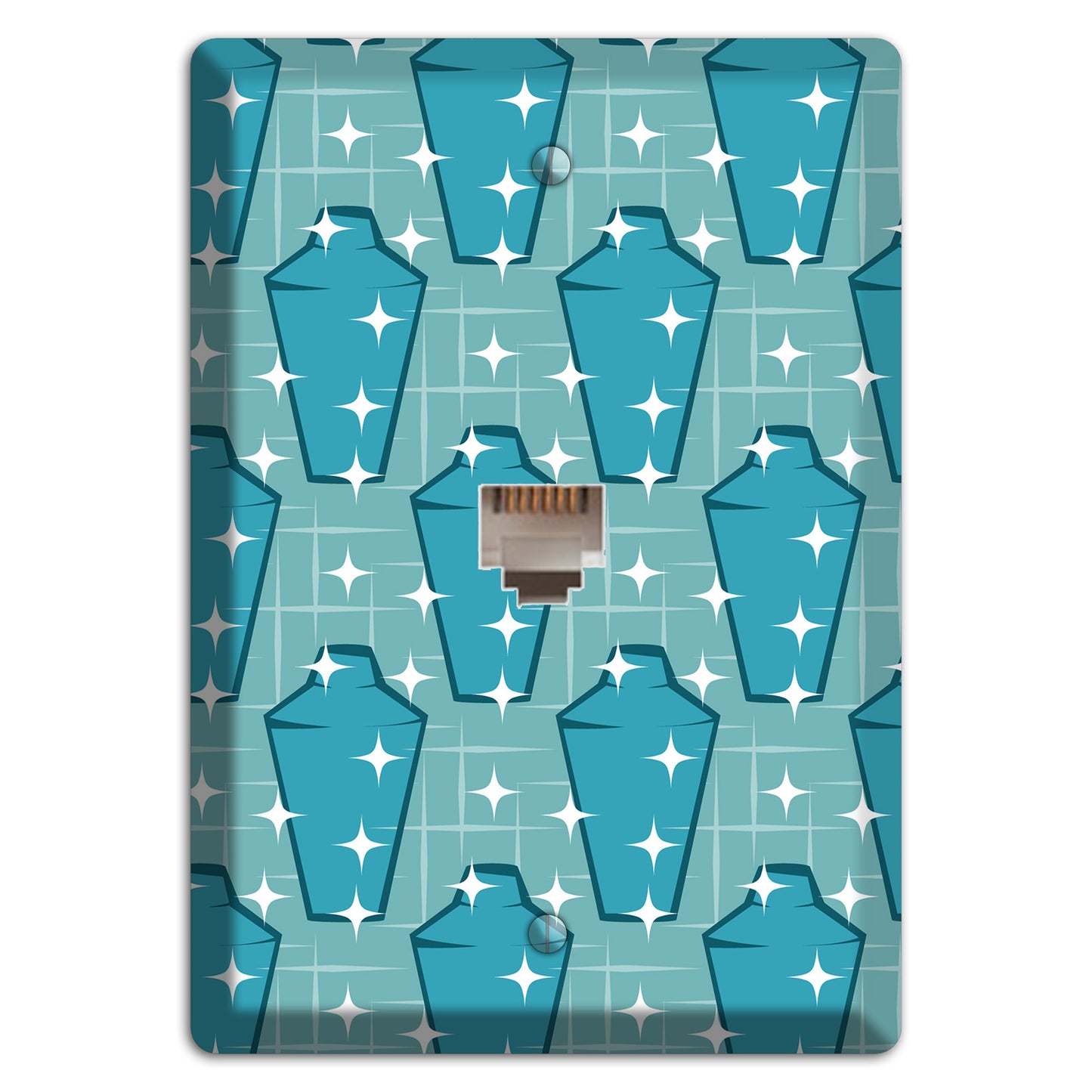 Blue and Teal Shaker Phone Wallplate