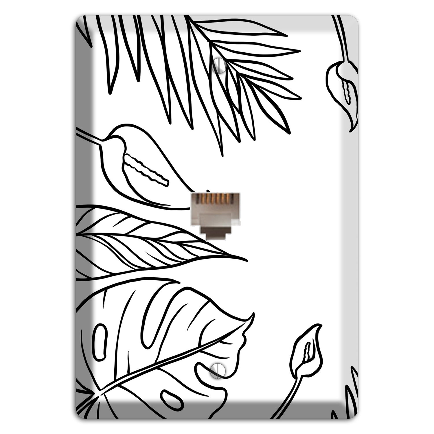 Hand-Drawn Leaves 1 Phone Wallplate