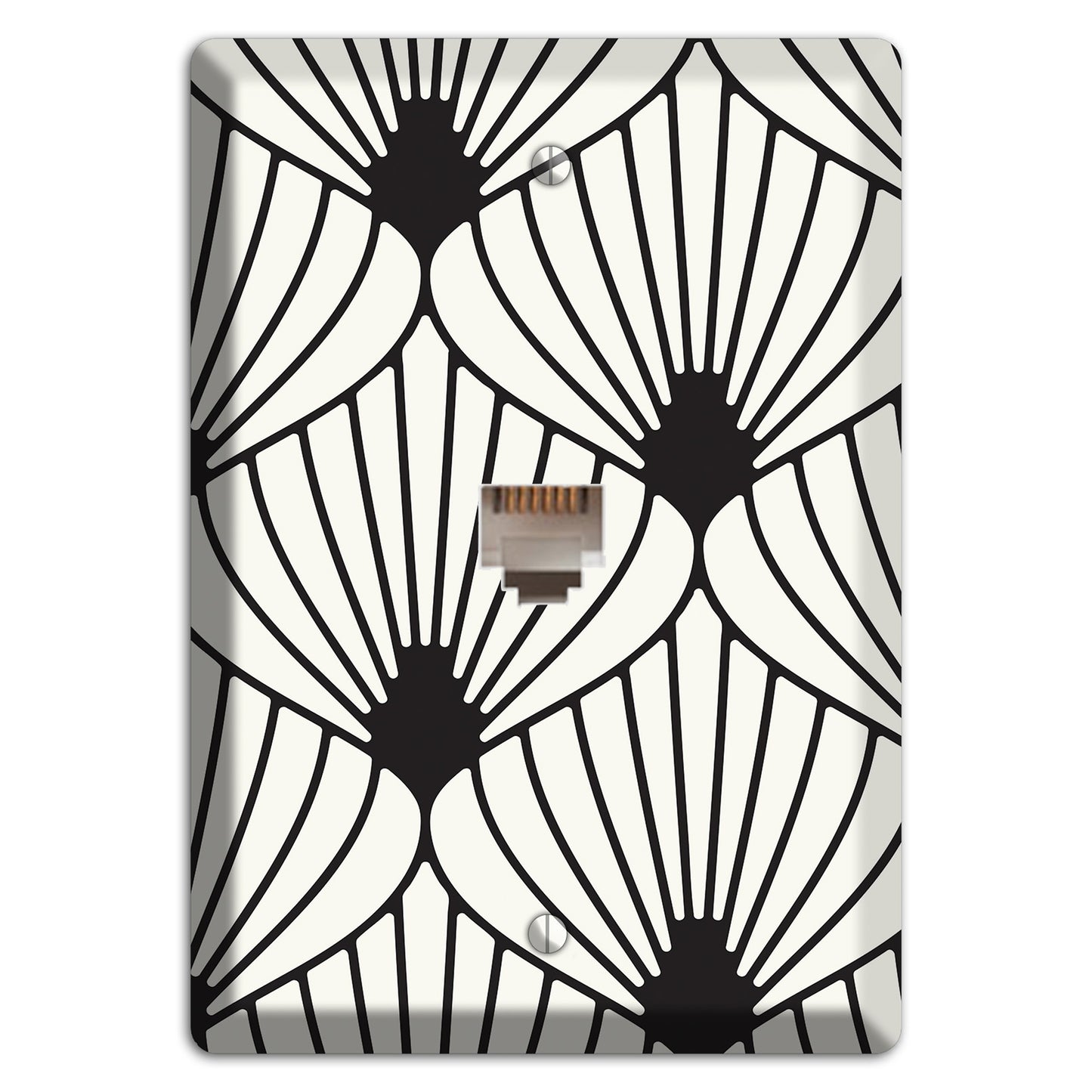 Black Deco Fans Phone Wallplate