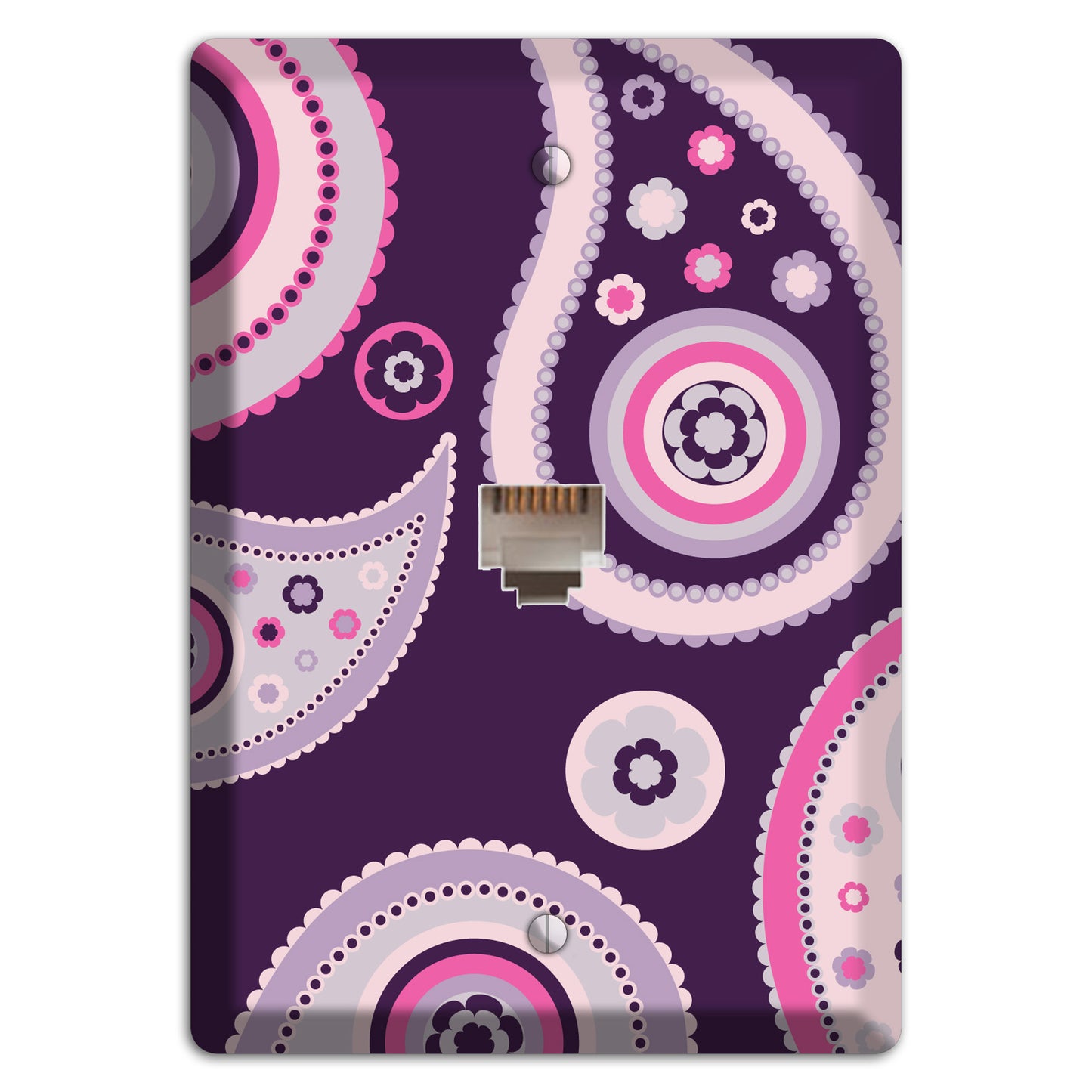 Purple Paisley Phone Wallplate