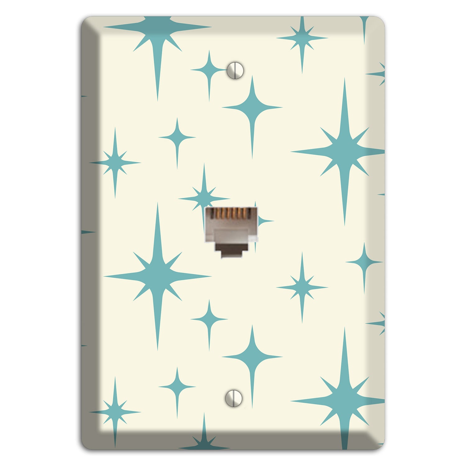 Yellow Atomic Star Phone Wallplate