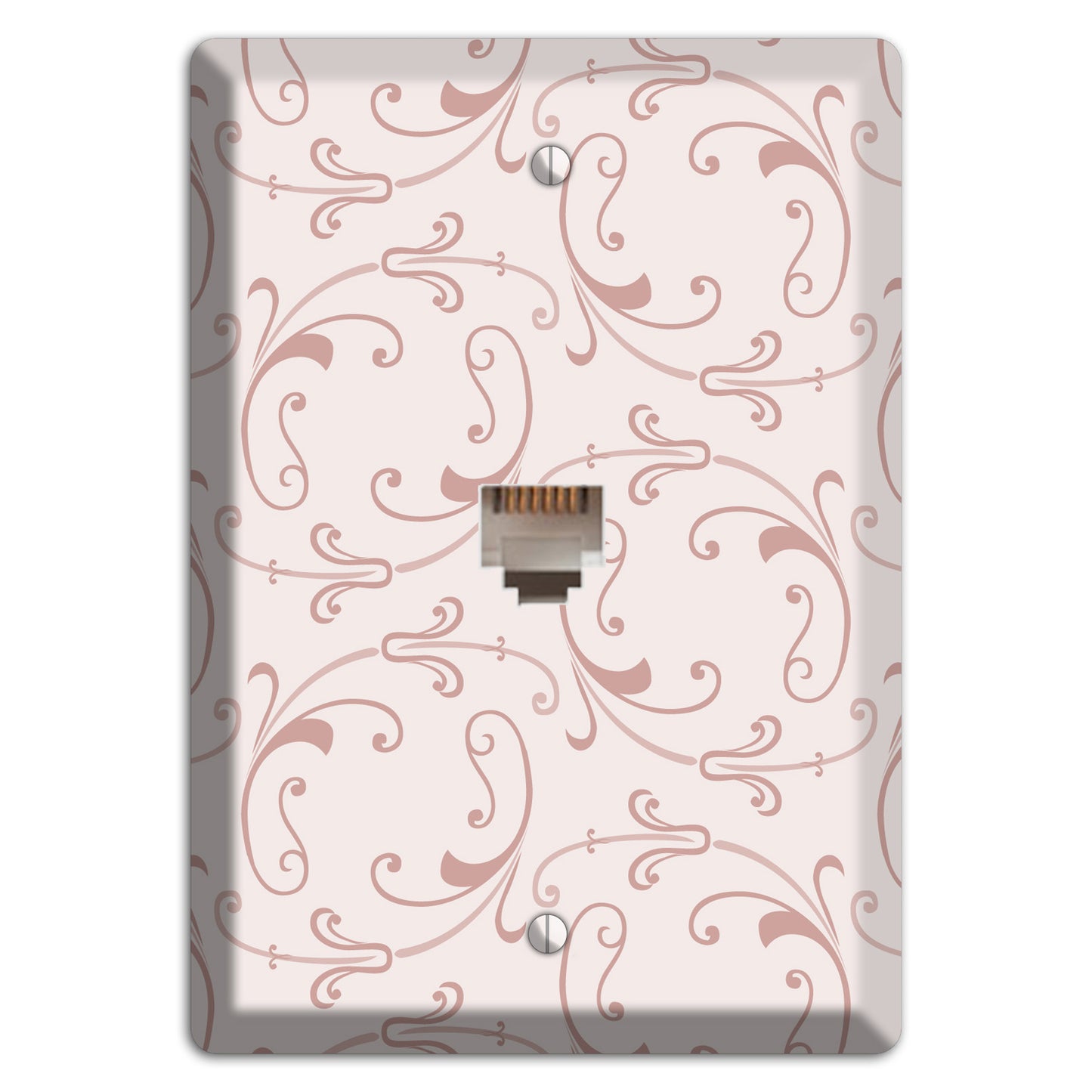 Dusty Rose Victorian Sprig Phone Wallplate