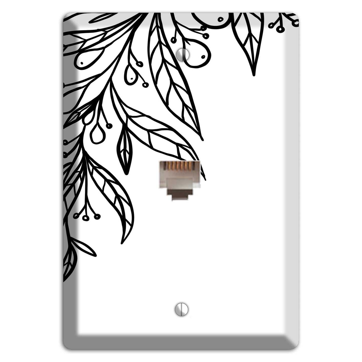 Hand-Drawn Floral 23 Phone Wallplate