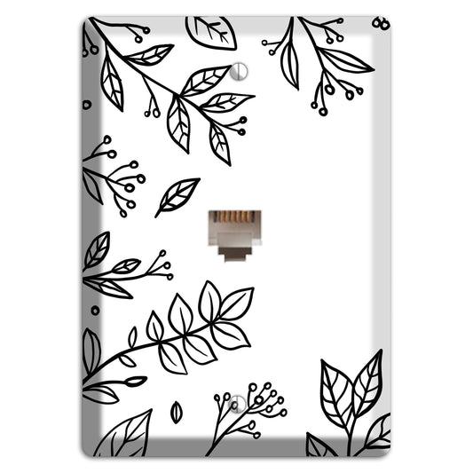 Hand-Drawn Floral 28 Phone Wallplate