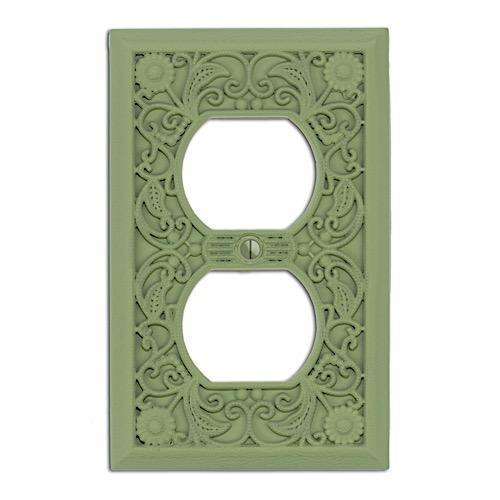 Granny Smith Filigree Shabby Chic 1 Duplex Outlet:Wallplatesonline.com