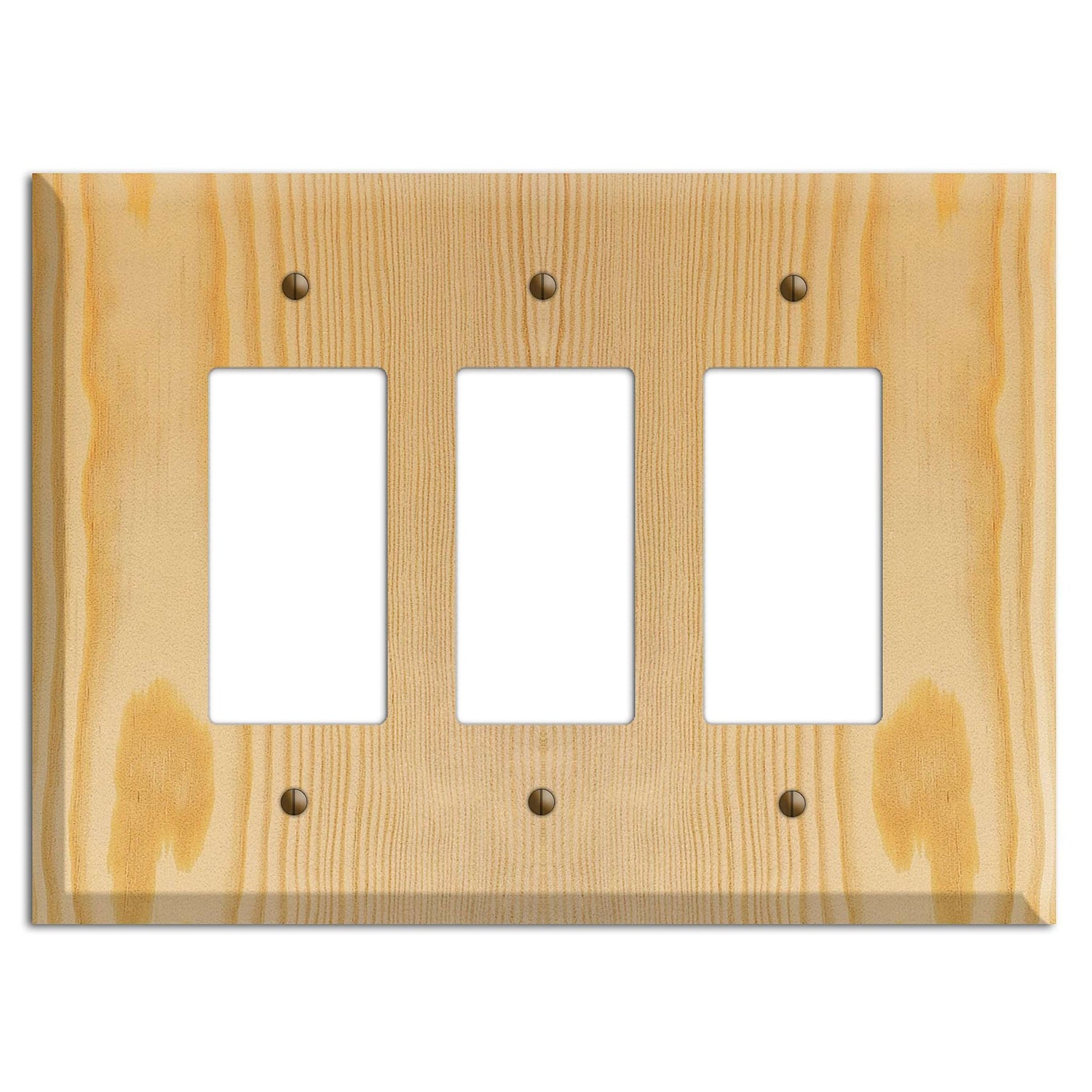 Pine Wood Triple Rocker Cover Plate:Wallplates.com