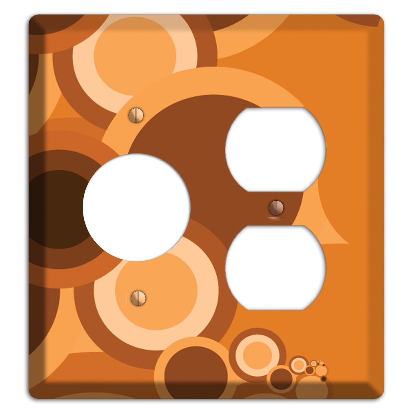 Burnt Orange Circles Receptacle / Duplex Wallplate