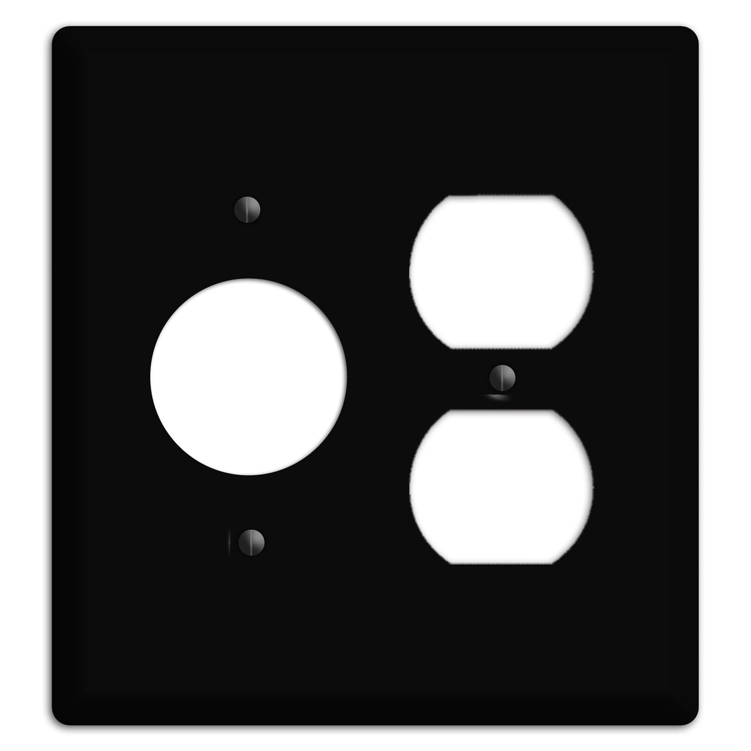 Satin Black Metal Receptacle / Duplex Wallplate