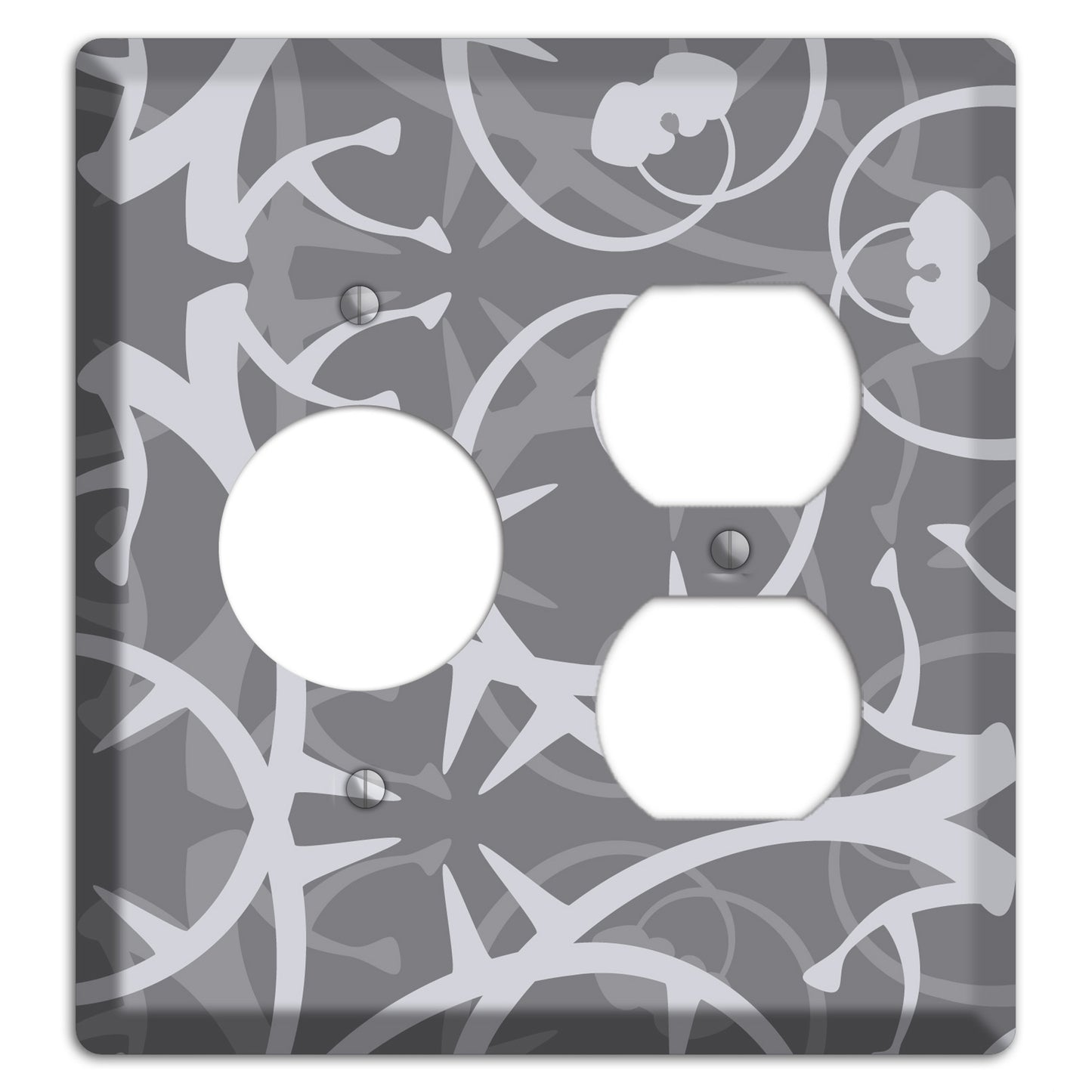 Grey Abstract Swirl Receptacle / Duplex Wallplate