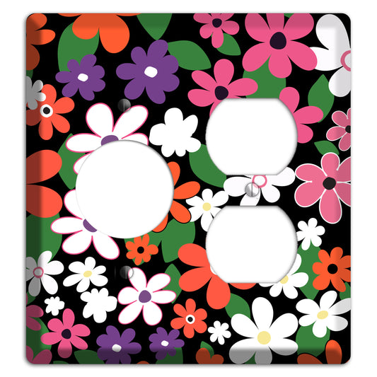 Hippie Flowers Receptacle / Duplex Wallplate