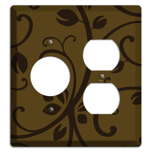 Brown Bud Sprig Receptacle / Duplex Wallplate