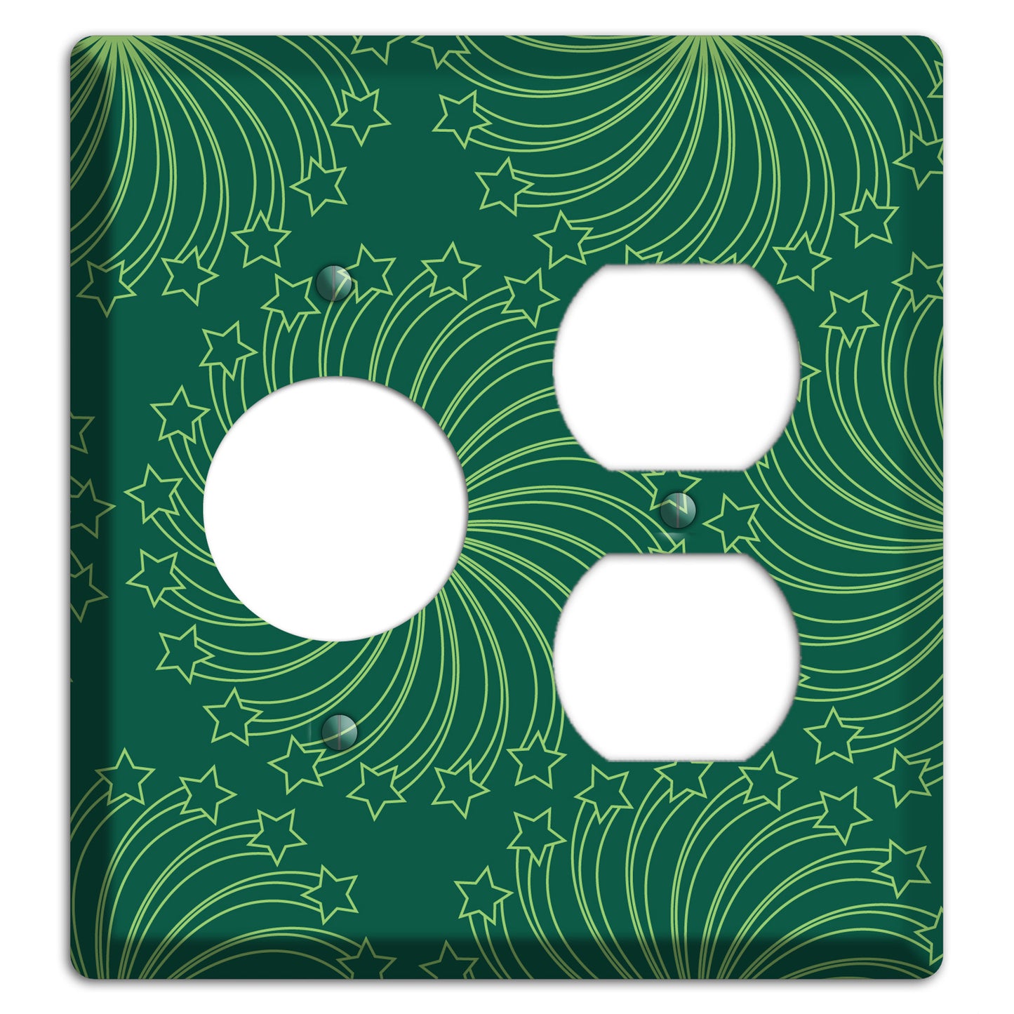 Multi Green Star Swirl Receptacle / Duplex Wallplate