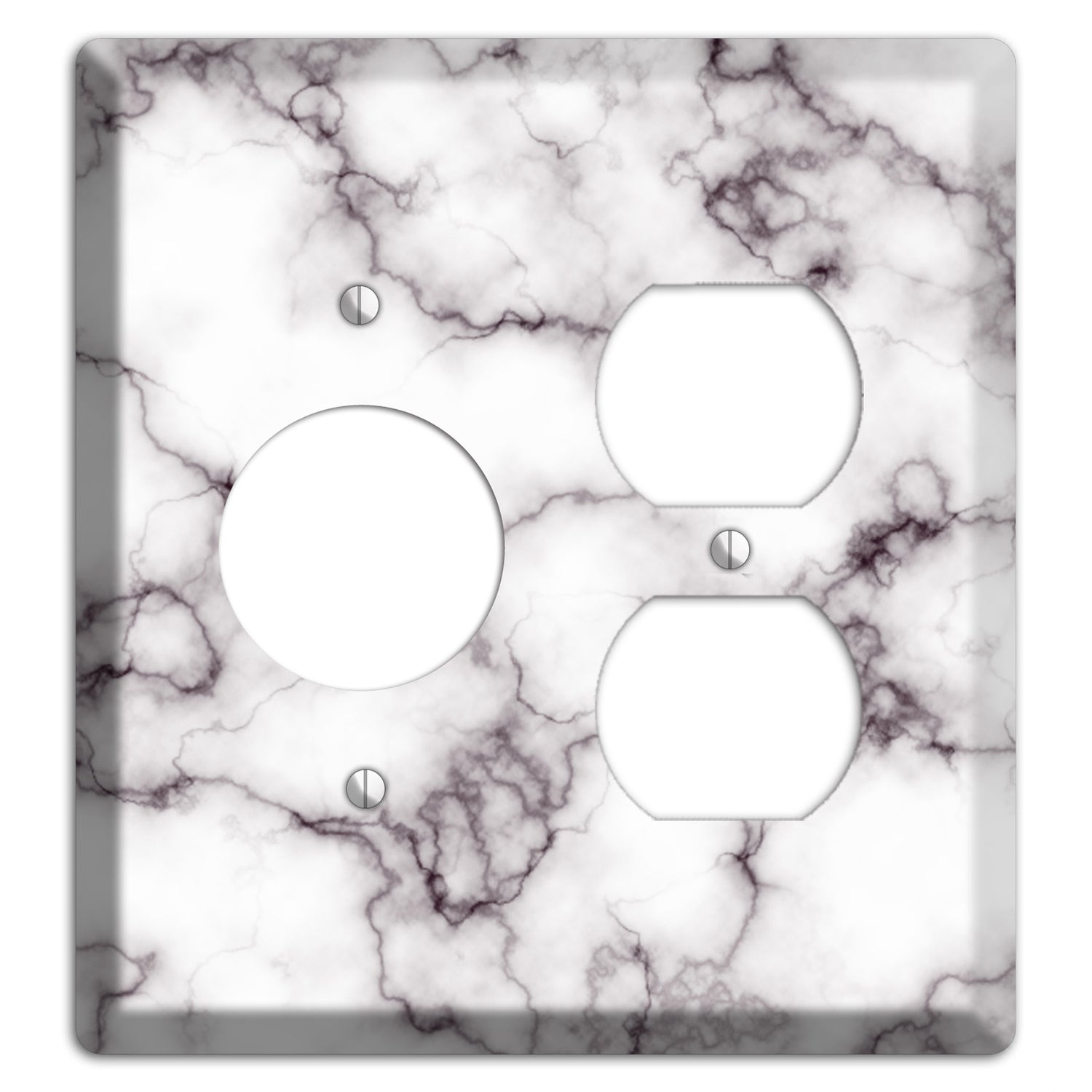 Black Stained Marble Receptacle / Duplex Wallplate