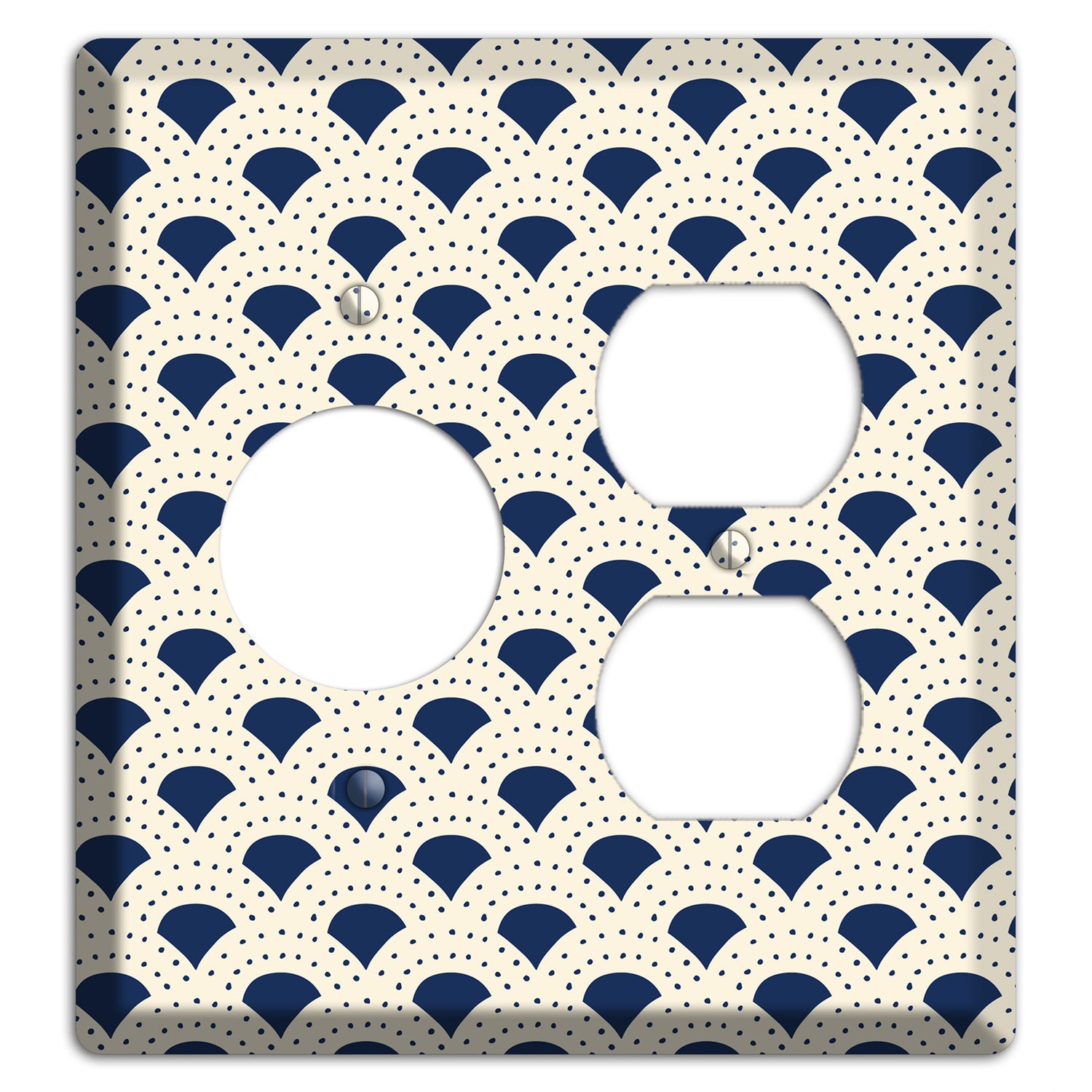 Navy Confetti Fan Receptacle / Duplex Wallplate