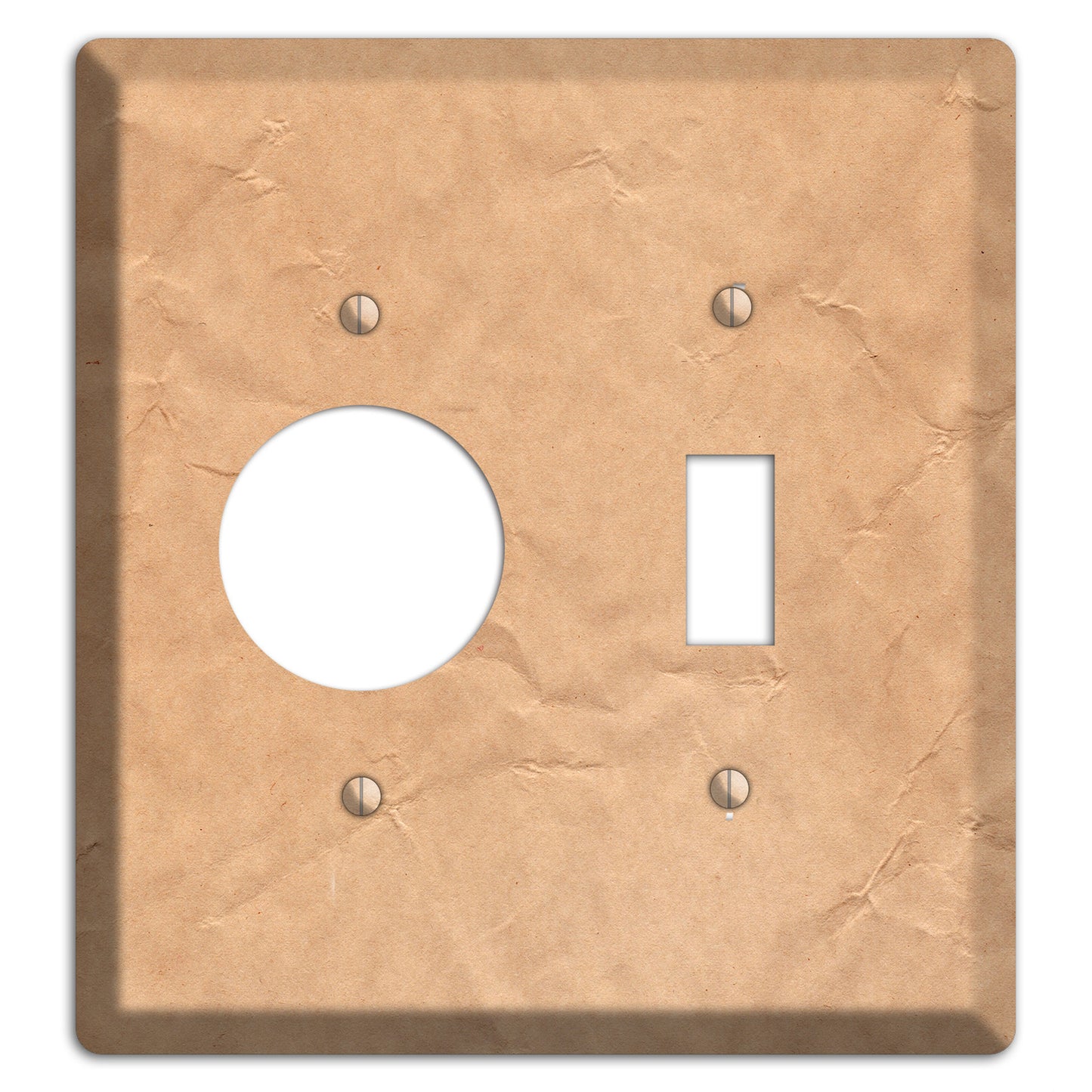 Aged Paper 6 Receptacle / Toggle Wallplate