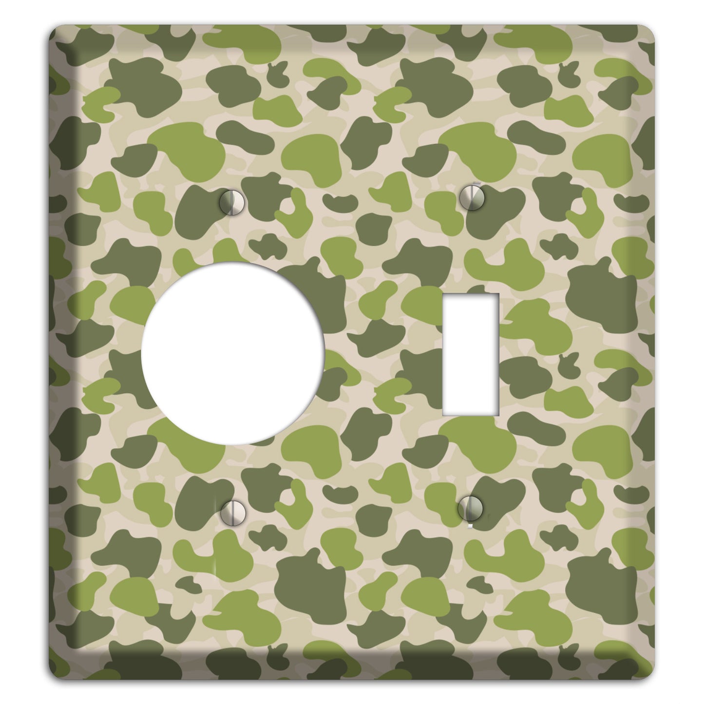 Jungle Green Parachute Camo Receptacle / Toggle Wallplate