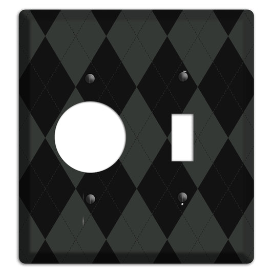 Gray and Black Argyle Receptacle / Toggle Wallplate